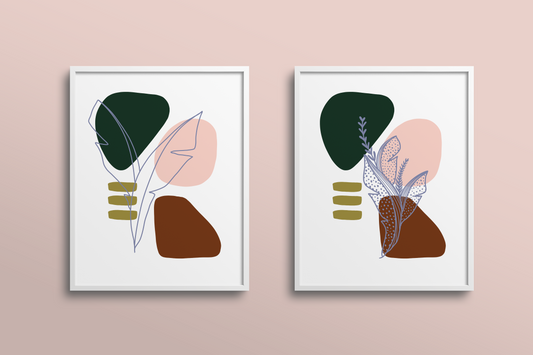 Floral Abstract Set of 2 11x14 Print