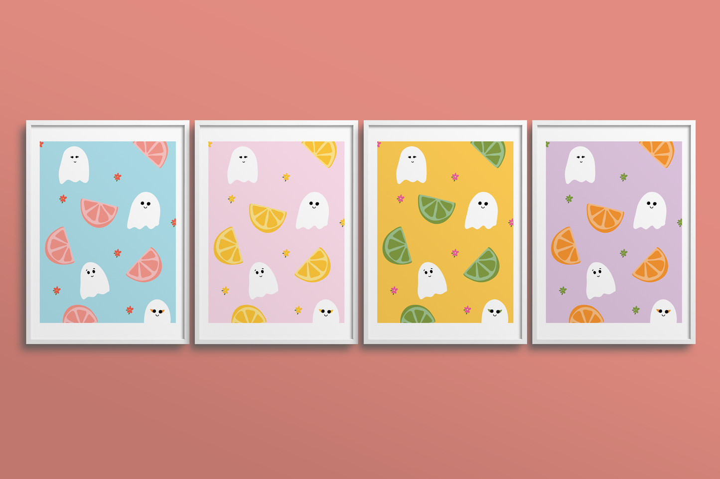 Fruit Ghosts Set of 4 5x7 Prints